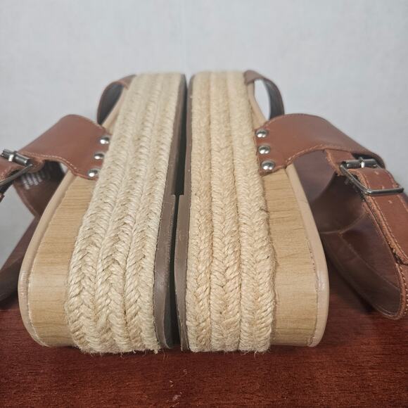 Steve Madden Fifer Brown Espadrille Wedge Sandal Size 9 (runs like an 8) - Picture 8 of 10